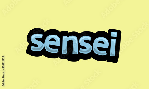 SENSEI writing vector design on a yellow background