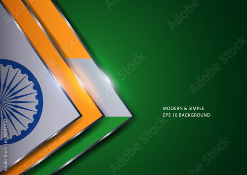 Luxurious abstract triangles background with India insignia