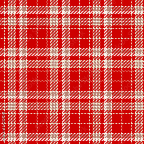Red, brown modern tartan plaid Scottish seamless pattern. Texture checked plaid designed for clothes, shirts, dresses, bedding, paper, blankets and other textile products. Vector illustration.