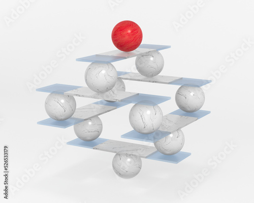 Scales with balls on white ...