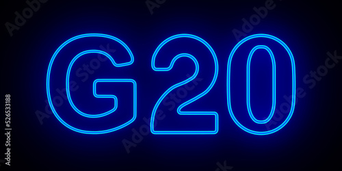 Neon G20 on dark background...