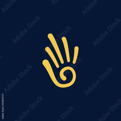 Hello finger hand logo design