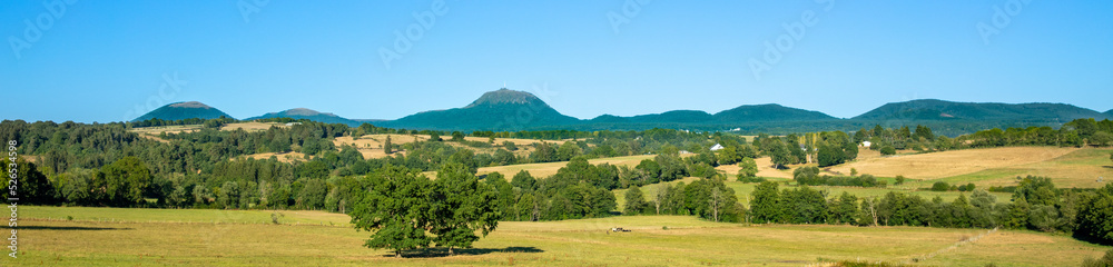 panoramic viewpoint of landscape volcanic in Auvergne,  France