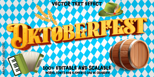 Oktoberfest text effect, editable eps vector style