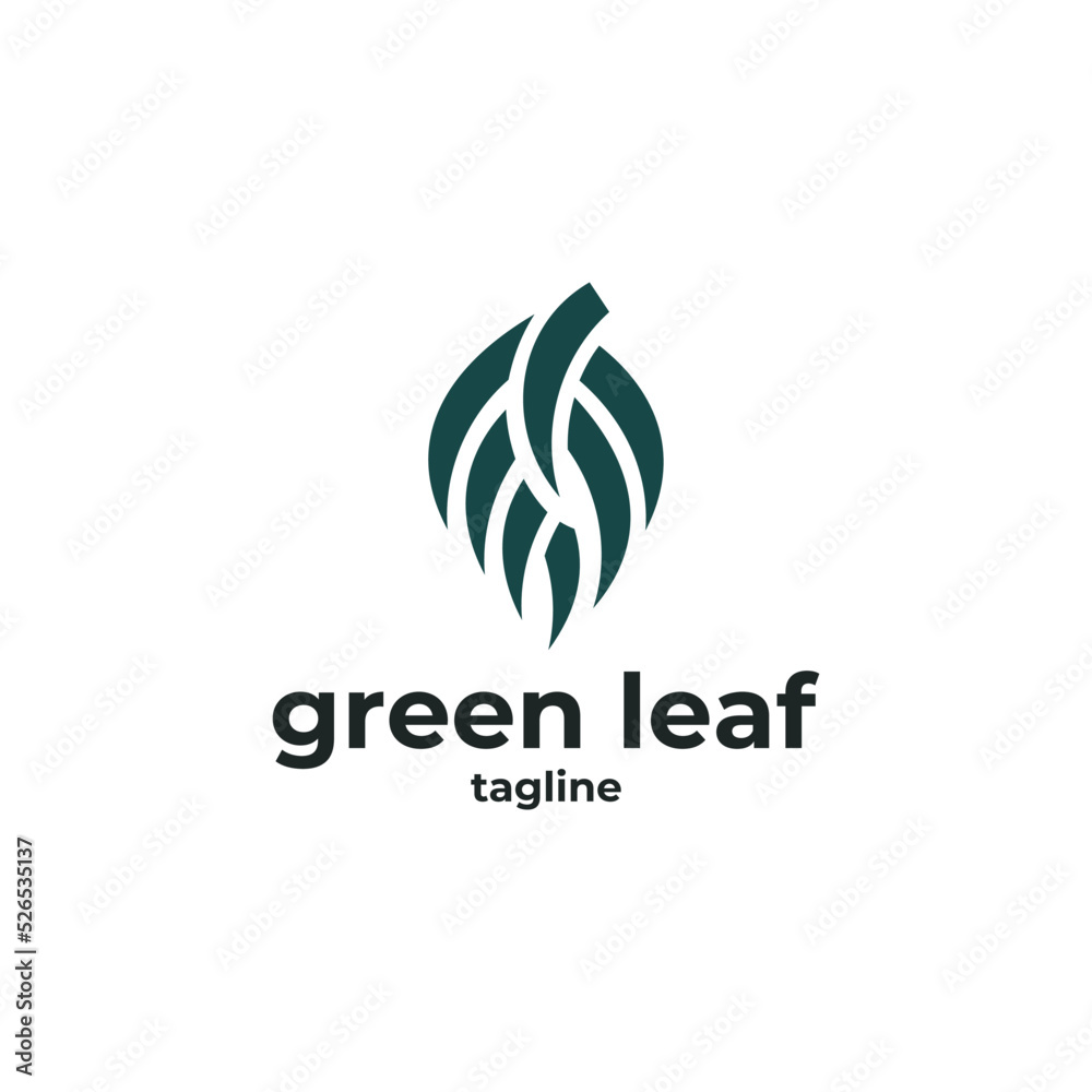 Leaf chain logo isolated on white background