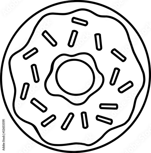 donut dessert outline drawing