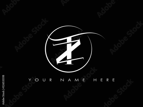 Creative zt, tz initial letter monogram business circle logo design vector template photo