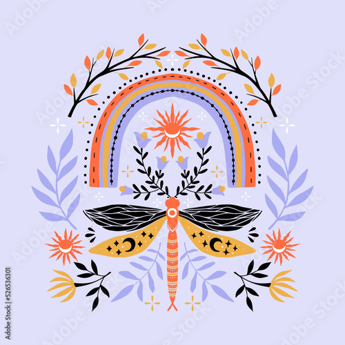 Photography Vector summer illustration with wild animals life