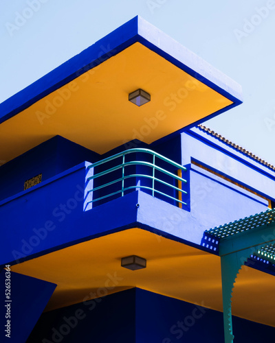 Yellow and blue modern house