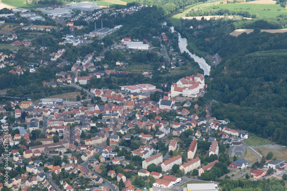 View over the city of Colditz in Germany