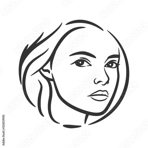Beauty Woman Logo design line art