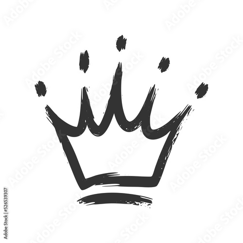 crown icon in brush stroke texture paint style
