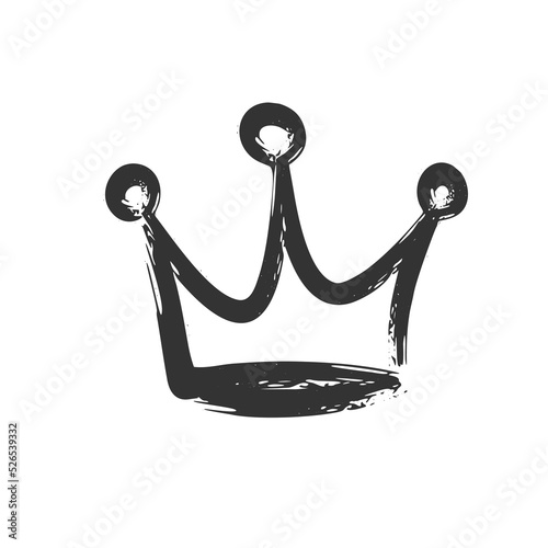 crown icon in brush stroke texture paint style