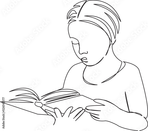 girl reading a book