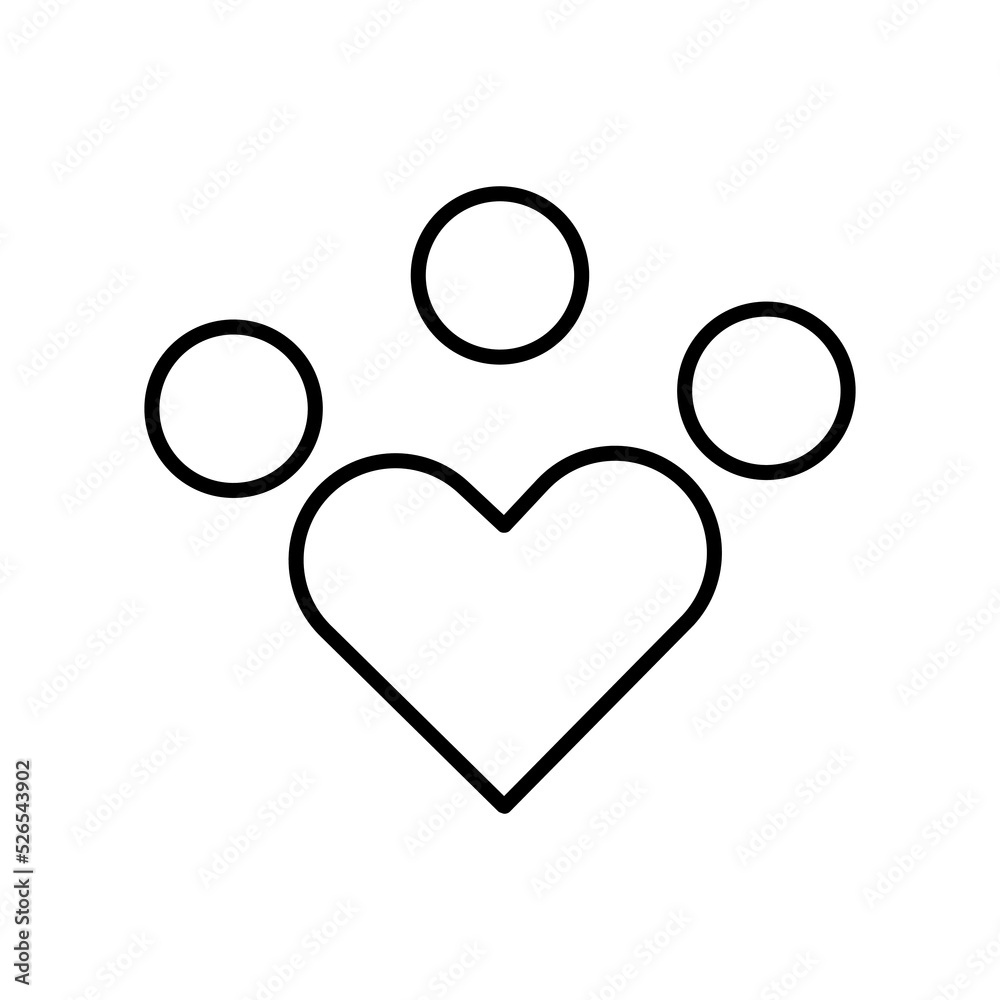 People icon with heart. icon related to diversity, togetherness. line icon style. Simple design editable People icon with heart. icon related to diversity, togetherness. line icon style. Simple design editable