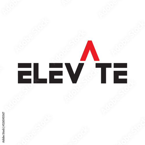 ELEVATE text logo design vector illustration.