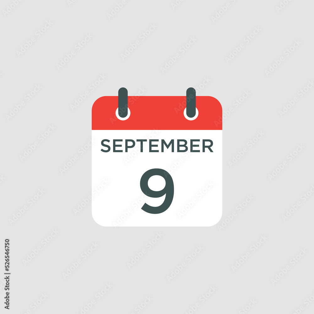 calendar - September 9 icon illustration isolated vector sign symbol calendar - September 9 icon illustration isolated vector sign symbol