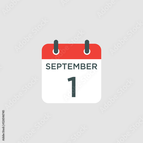 calendar - September 1 icon illustration isolated vector sign symbol