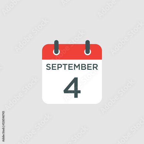 calendar - September 4 icon illustration isolated vector sign symbol