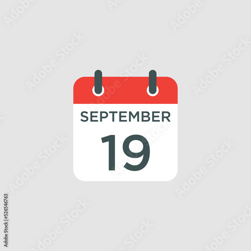 calendar - September 19 icon illustration isolated vector sign symbol