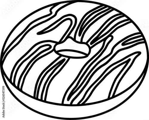 donut dessert outline drawing