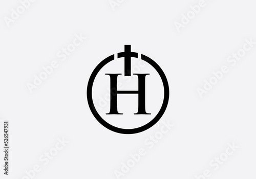 Christian Church logo and symbol design with the letter H