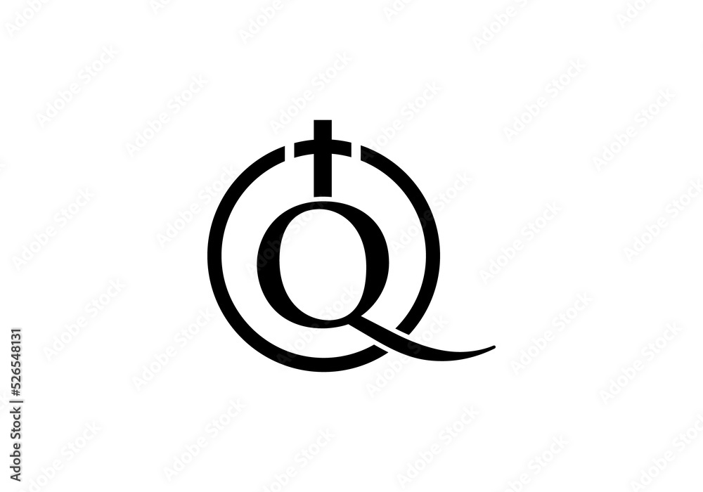 Christian Church logo and symbol design with the letter Q Christian Church logo and symbol design with the letter Q