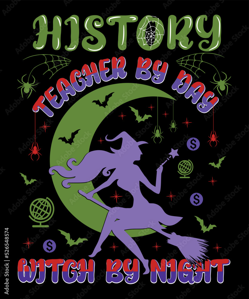 Fototapeta premium History teacher witch by night