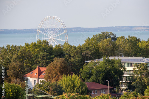 View of the city of Siofok from the observation tower in the city center