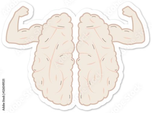 Sticker - cerveau - musclé - nude