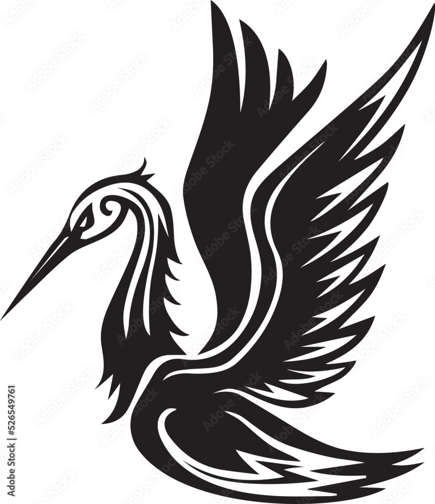Obraz premium Stork bird vector design