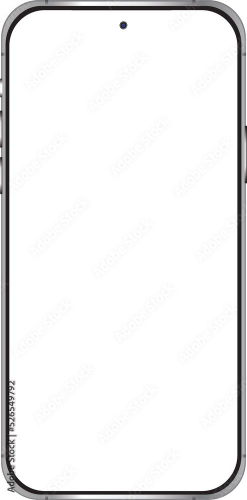 Smartphone mockup transparent screen.