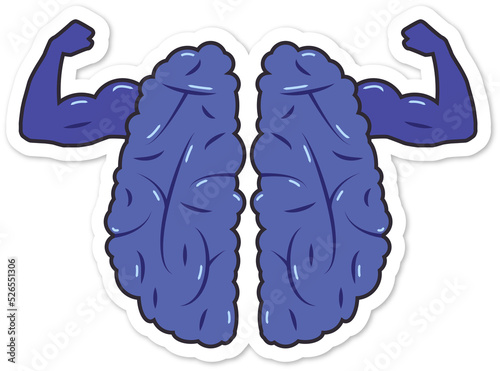 Sticker - cerveau - muscle - violet