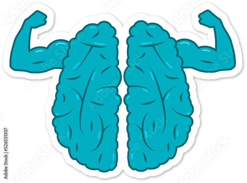 Sticker - cerveau - muscle - bleu canard