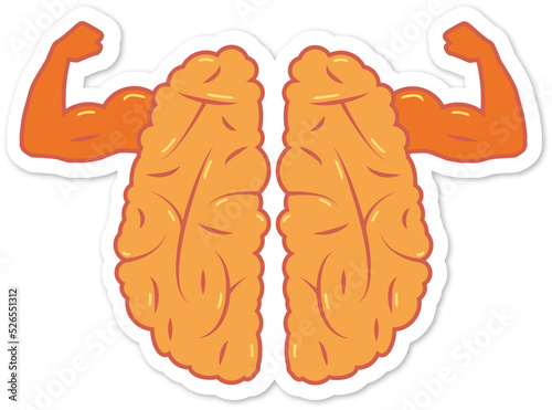 Sticker - cerveau - muscle - orange