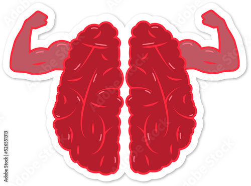 Sticker - cerveau - muscle - rouge