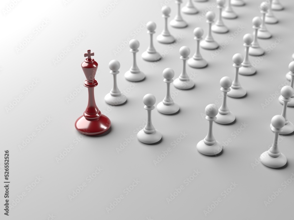 Chess king winning business concept of leadership. Strategy game. 3d rendering