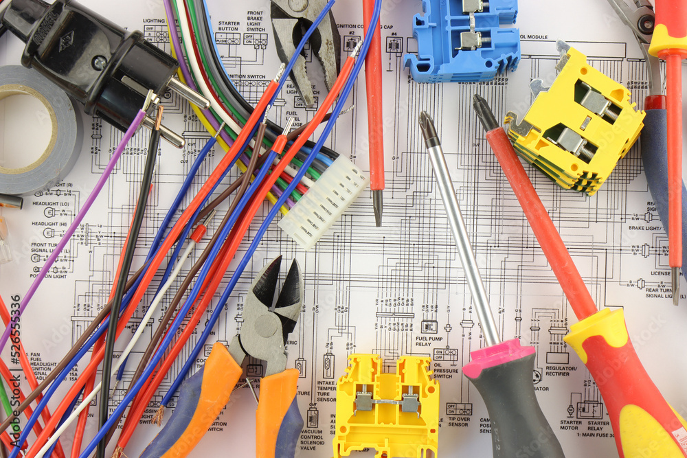 Electrical tools and materials for the installation of an electrical ...