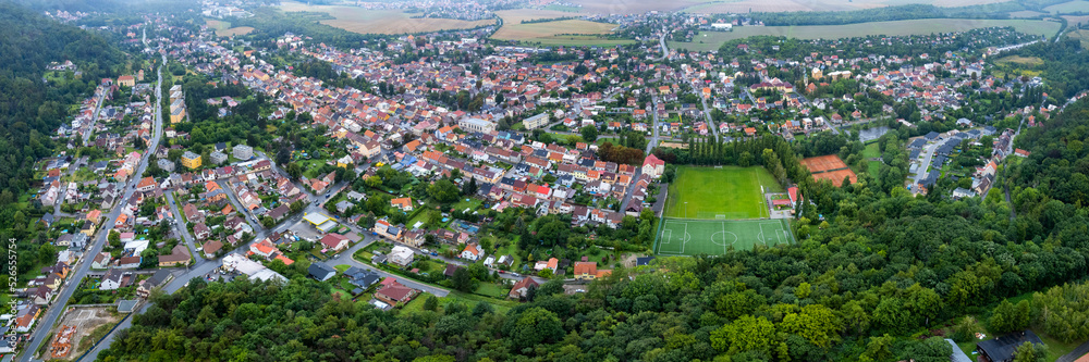 Aerial view around the city Hnidousy in the czech Republic.
