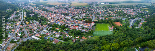 Aerial view around the city Hnidousy in the czech Republic.