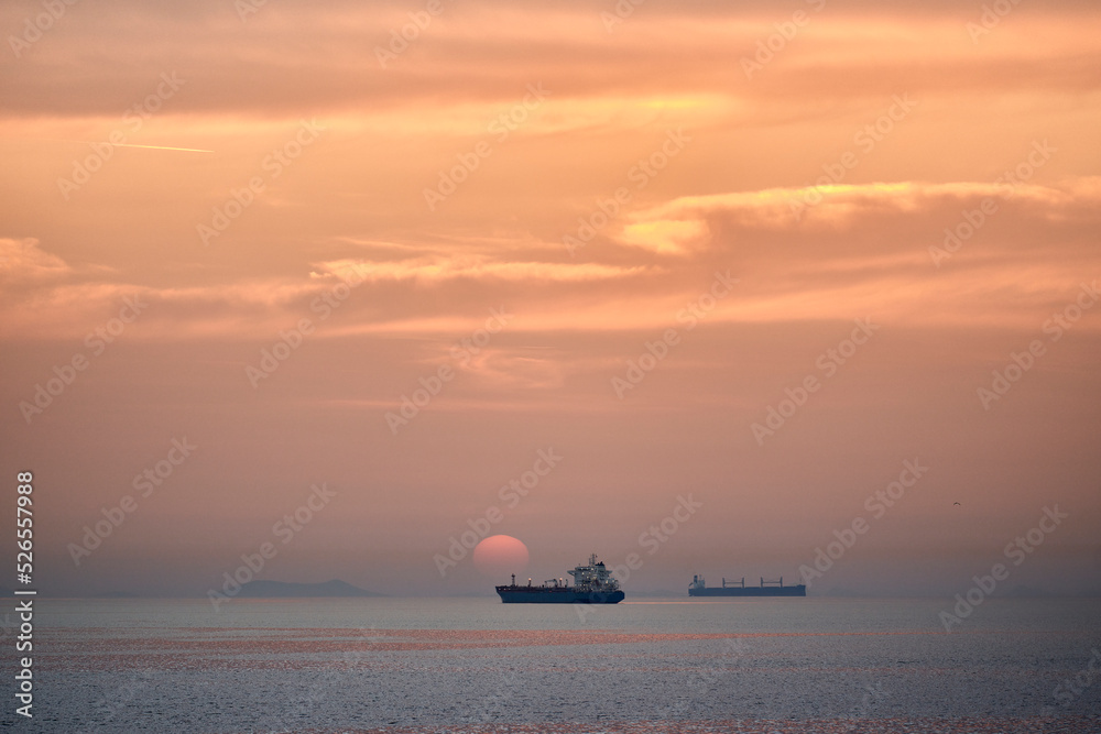 Sunset Aegean Sea Canakkale, Bozcaada in Turkey