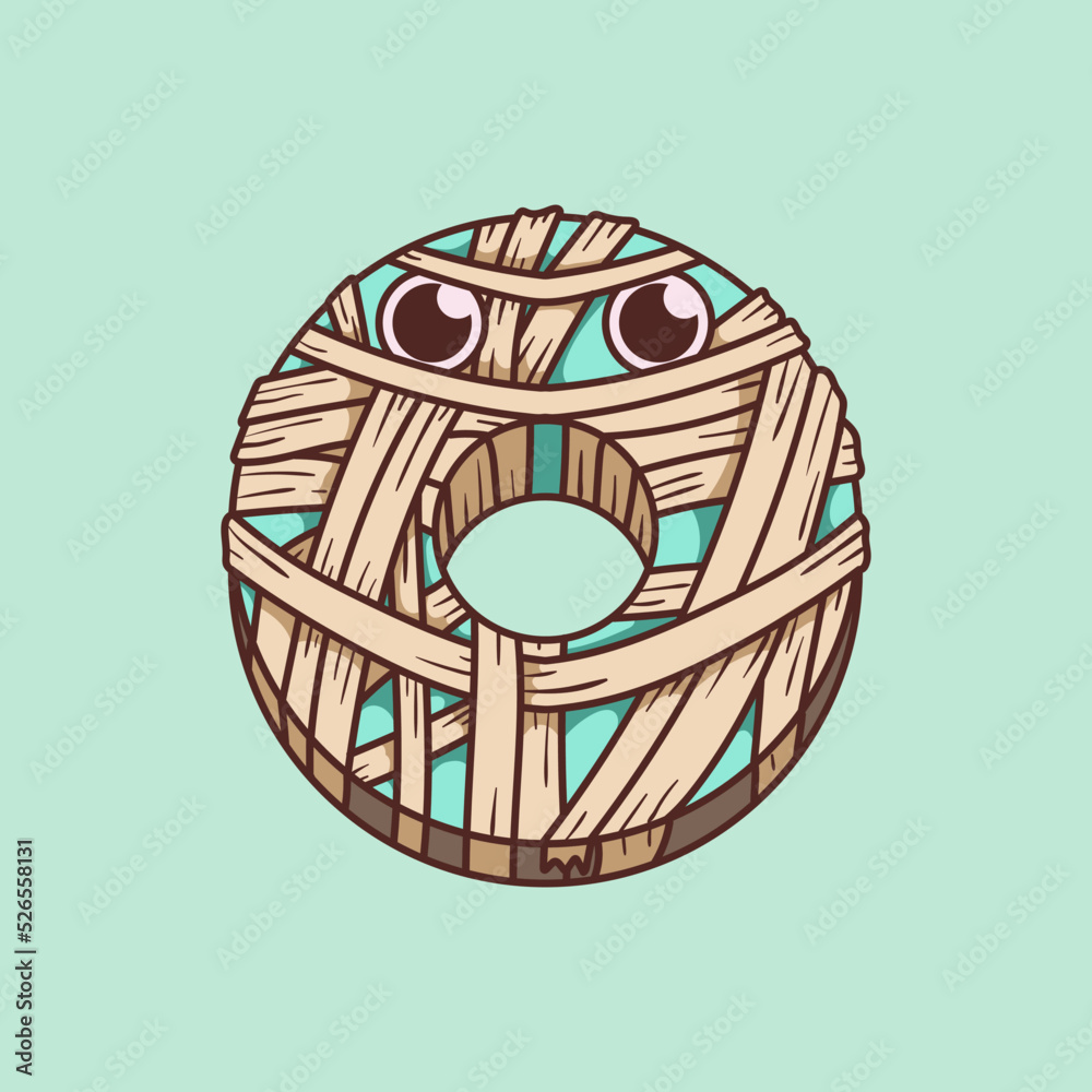 Halloween Mummy Donut theme illustration Halloween Mummy Donut theme illustration