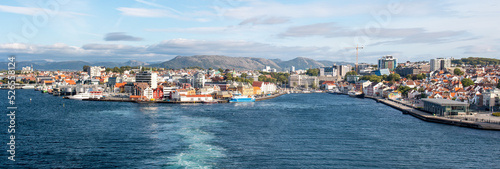 Canvas Print Stavanger view from harbor in Rogaland in Norway (Norwegen, Norge or Noreg)