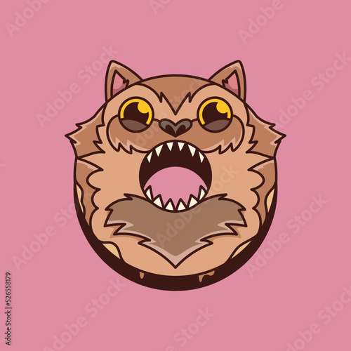 Halloween Werewolf Donut theme illustration © Bayu baluwarta