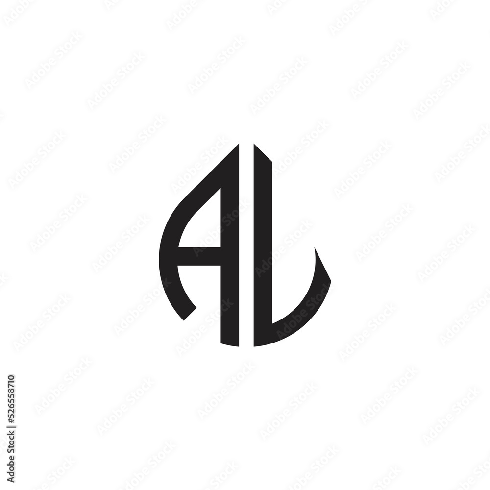 Letter AL logo formed a simple and modernity Letter AL logo formed a simple and modernity