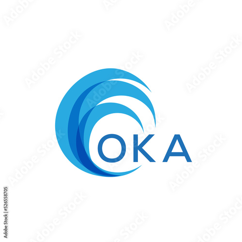 OKA letter logo. OKA blue image on white background. OKA Monogram logo design for entrepreneur and business. OKA best icon.
