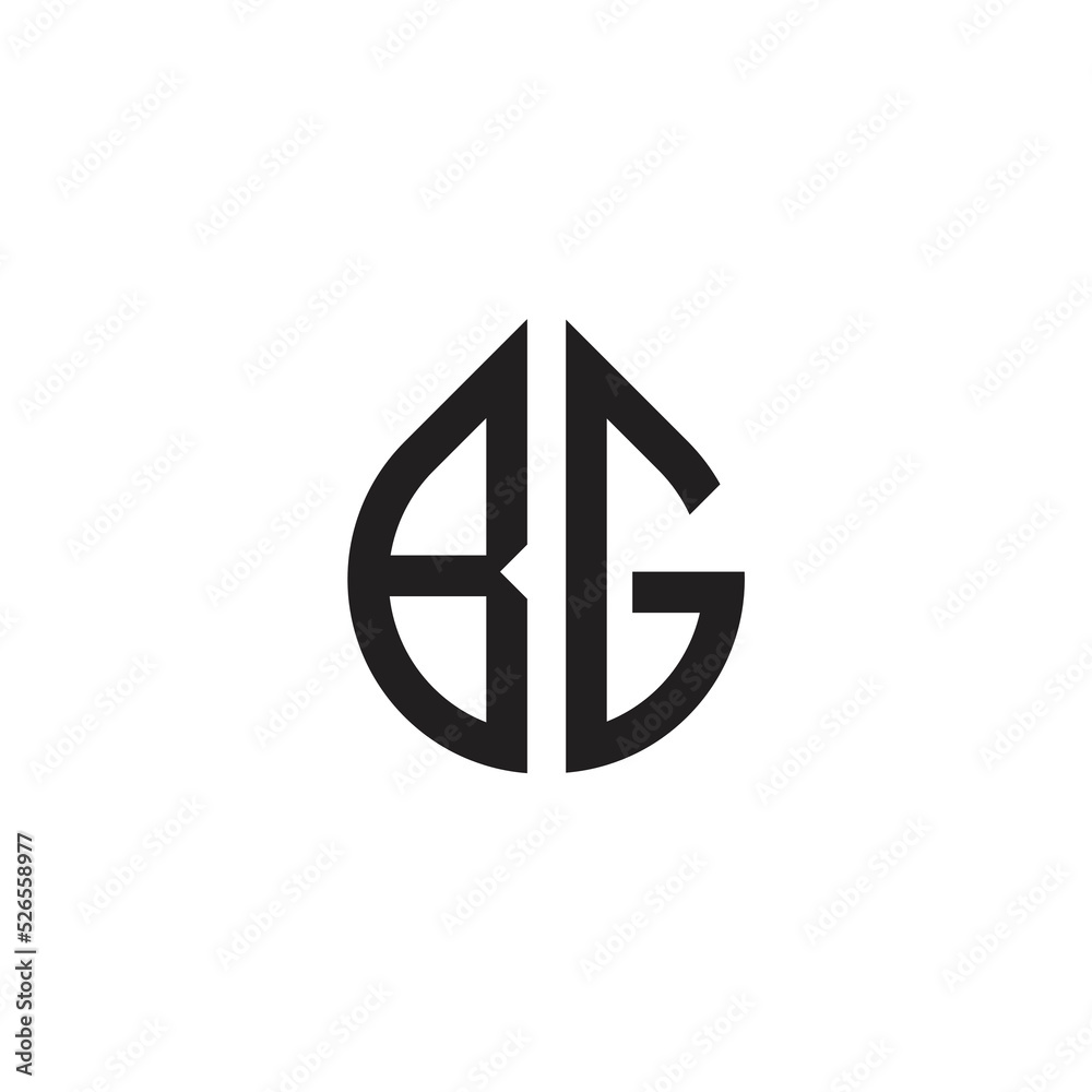 BG Round Letter Logo Design Vector with Black and White Colors. BG Round Letter Logo Design Vector with Black and White Colors.