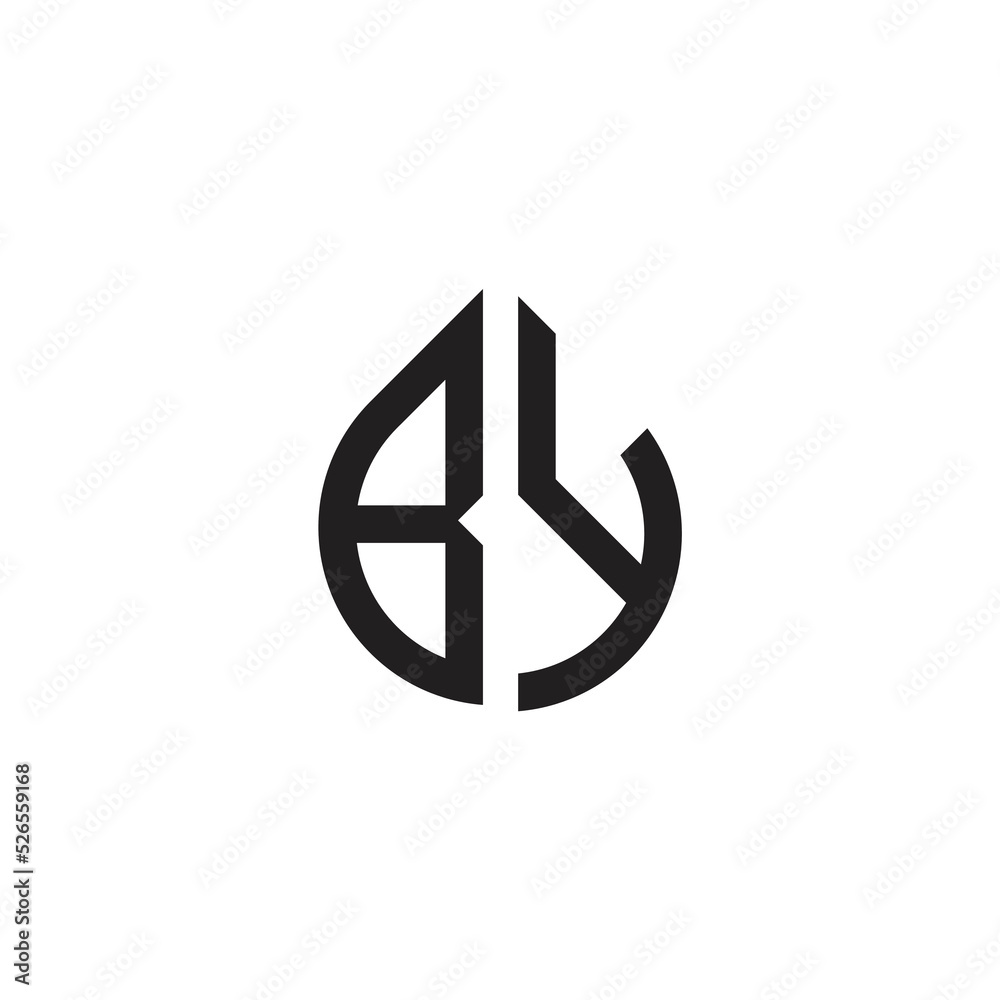 BY letter logo and vector graphic. BY letter logo and vector graphic.