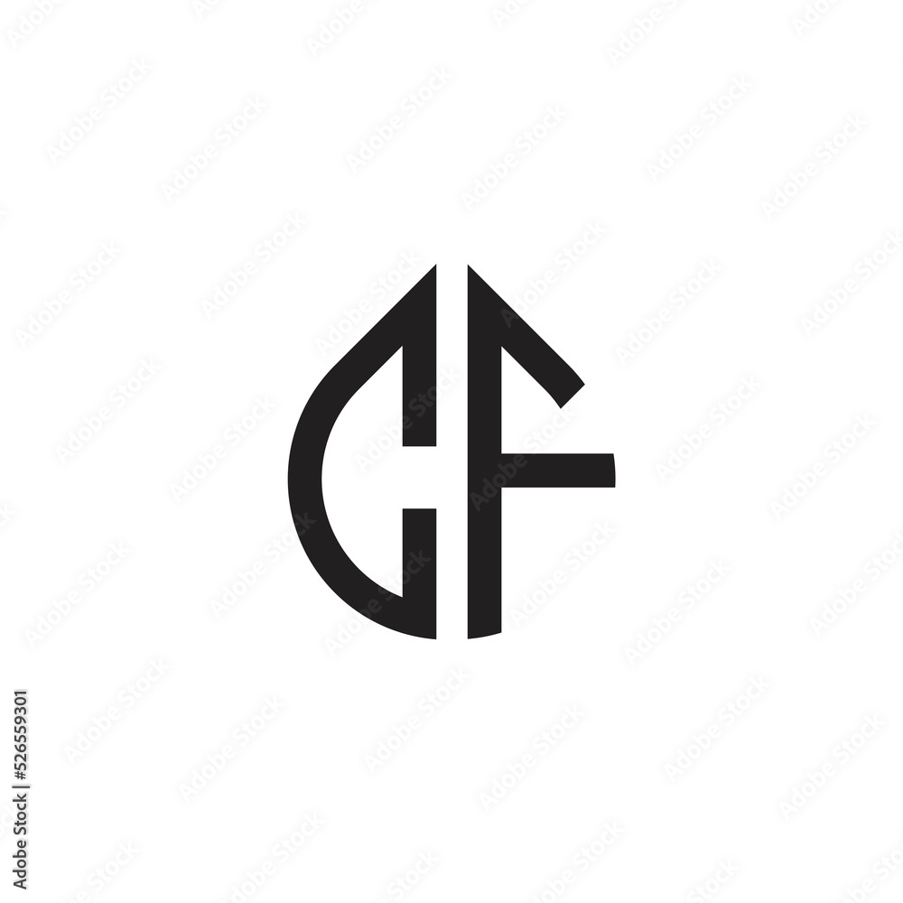 initial letter logo cf, fc, f inside c rounded lowercase black initial letter logo cf, fc, f inside c rounded lowercase black