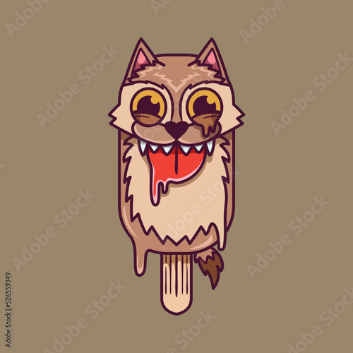 Halloween Werewolf Ice Cream illustration